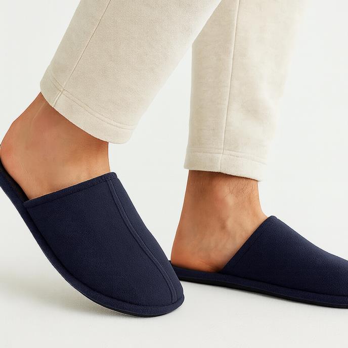 totes toasties® Mens Centre Seam Mule Navy