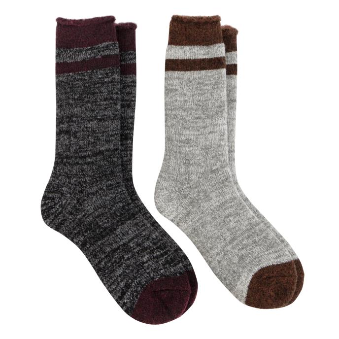 totes toasties® Mens Wool Blend Ankle Socks (Twin Pack) Black / Grey