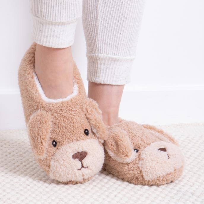 totes toasties® Ladies Novelty Dog Full Back Slippers Dog