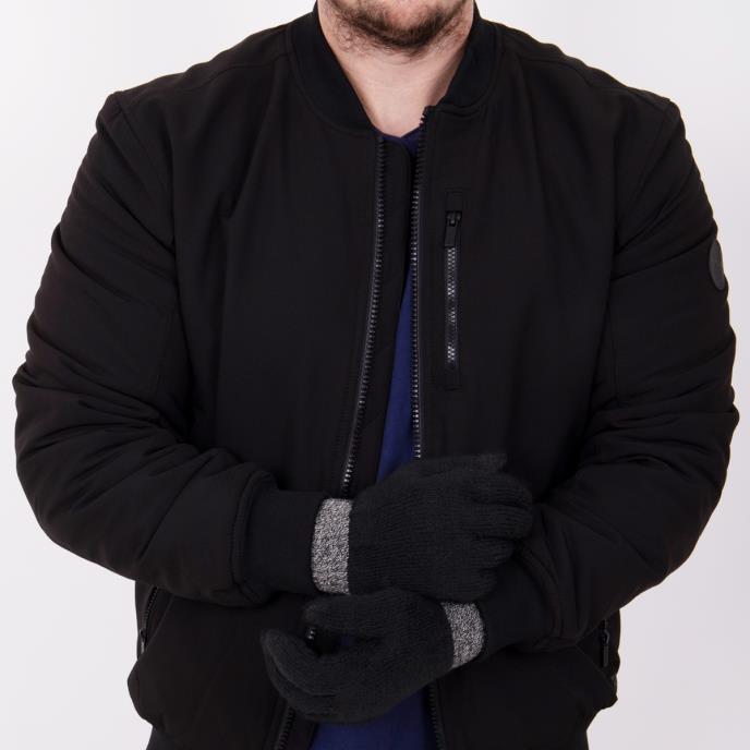 totes toasties® Mens Stretch Knitted SmarTouch™ Gloves With Brushed Inner Black