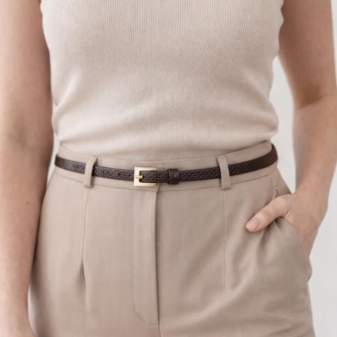 totes® Ladies Twin Pack Skinny Jean Belts Tan & Black