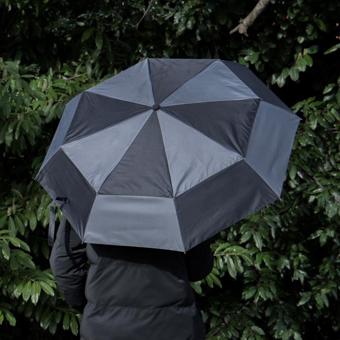 totes® Auto Open / Close Double Canopy - Black/Charcoal ( 3 Section )