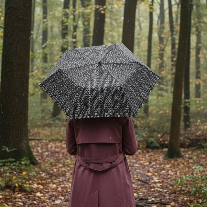 totes® X-TRA STRONG Auto Open / Close B&W Drops Print Umbrella (3 Section)