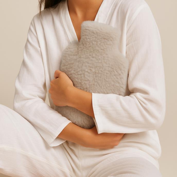 totes toasties® Ladies Textured Faux Fur Hot Water Bottle Grey