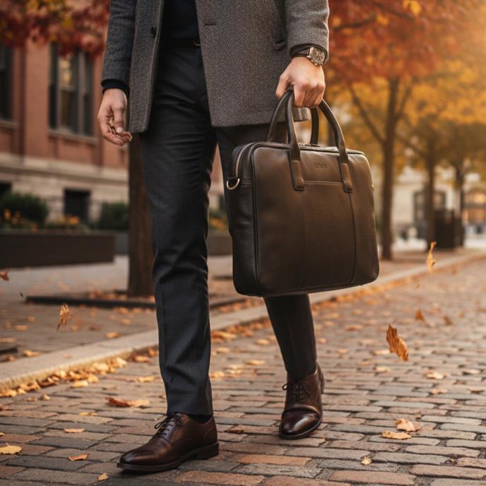 totes® Genuine Leather Laptop Bag Black