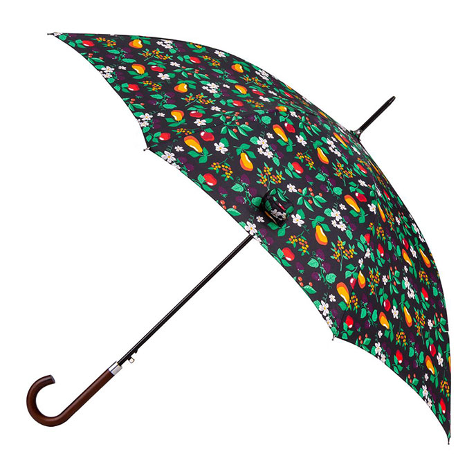 totes® Auto Walker Wood Handle Forest Fruits Print 