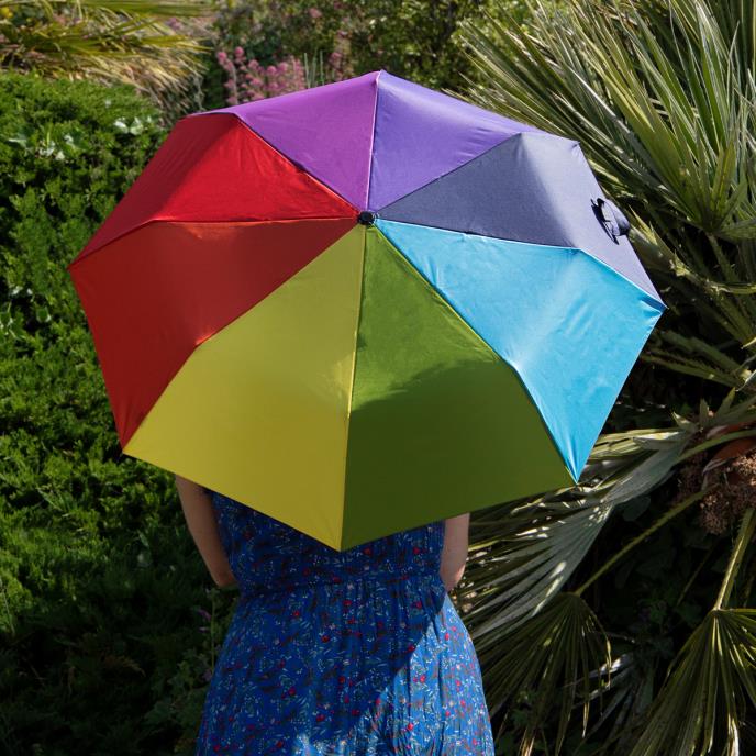 totes® UV  Supermini Multi Gore Rainbow Print Umbrella (3 Section)