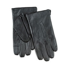 Isotoner® Mens Smartouch™ Water Repellent 3 Point Leather Gloves  Black
